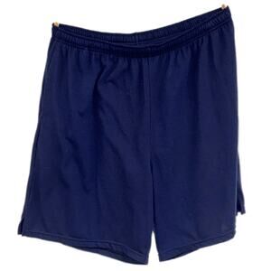 Reebok XXL Navy Knit Athletic Shorts Elastic Waist Pockets